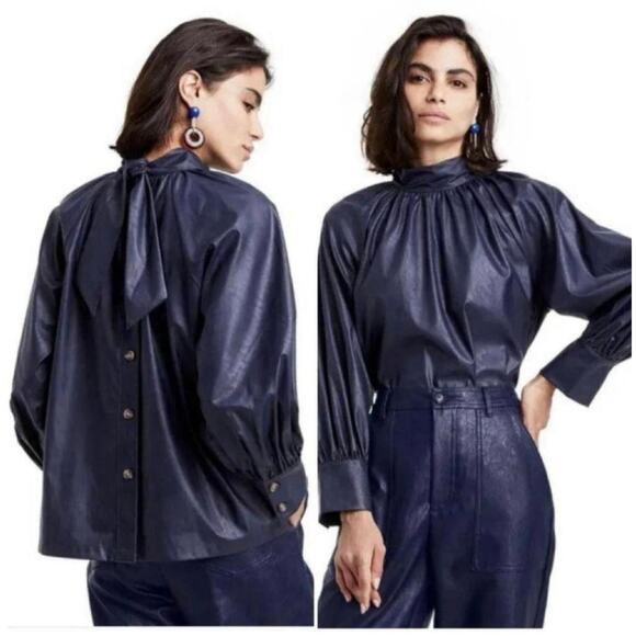 Rachel Comey x Target Collaboration Faux Leather High Neck Top XL - Picture 1 of 9